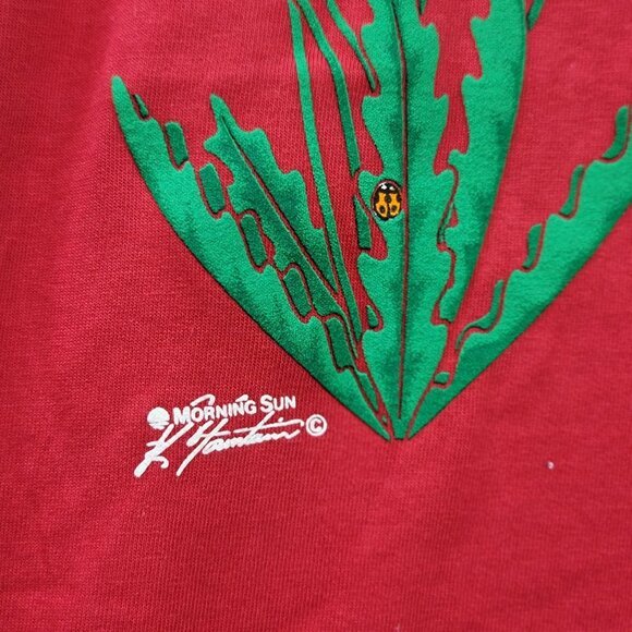 Vintage Deadstock Morning Sun Collared Shrt Sleeve Dandelion Ladybug Graphic Top - Picture 3 of 10